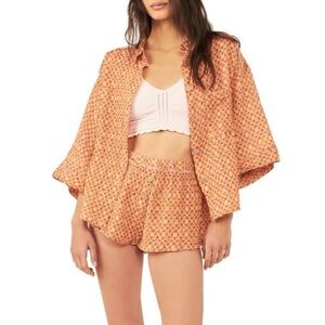 Free People Orange Pajama Set